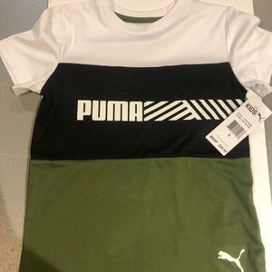 Puma olivevine boy short sleeve shirt size 5